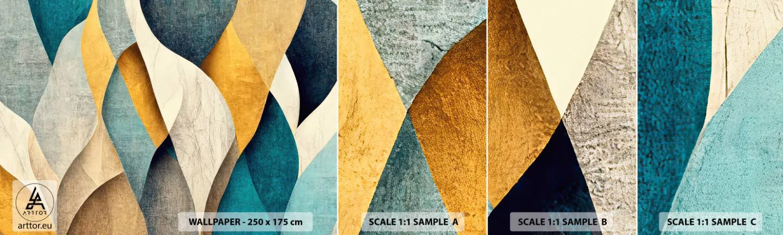 Fototapet Prov Standard Eco - Rytm och vågrörelse - Abstraktion, Bit, Utsliten - 100x30 cm