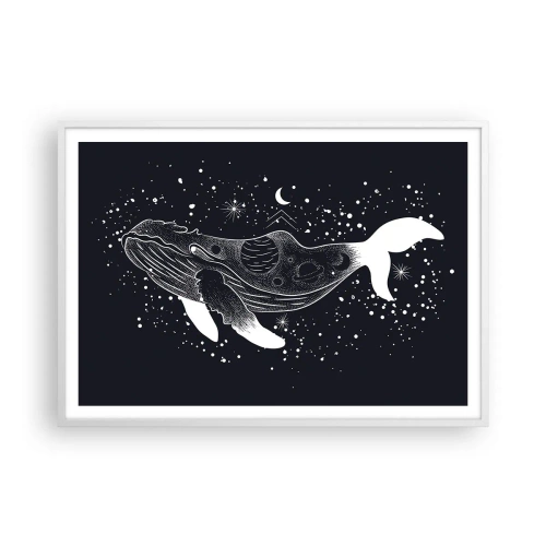 Affisch i vit ram - I universumets hav - 100x70 cm