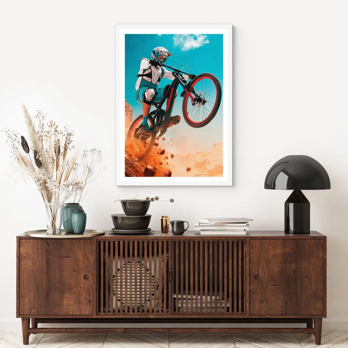 Affisch i vit ram - Cykelgalning - 70x100 cm