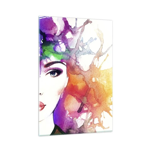 Glastavla - Bild på glas - Med huvudet i himlen - 80x120 cm
