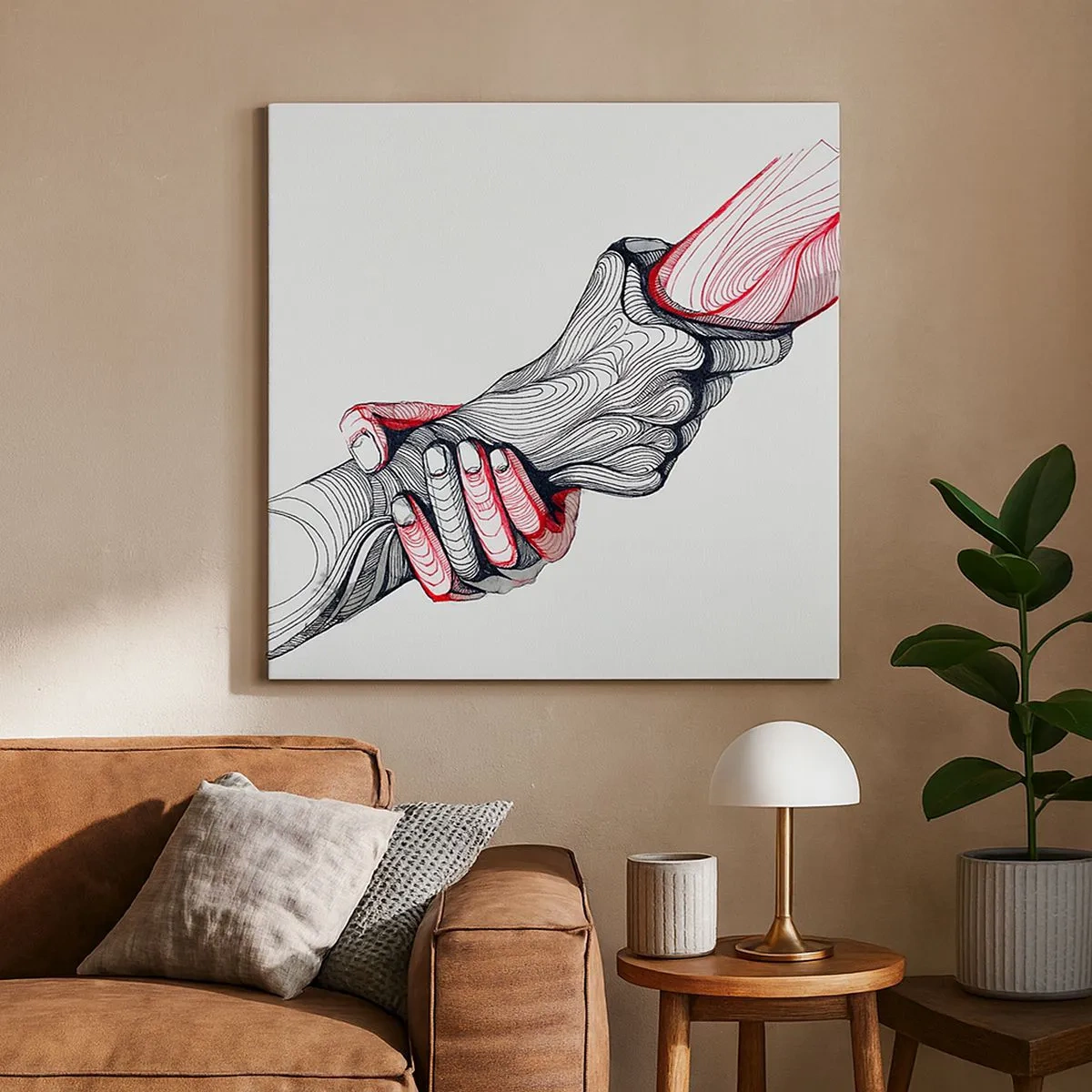 Canvastavla - Bild på duk - Du är i goda händer - 30x30 cm