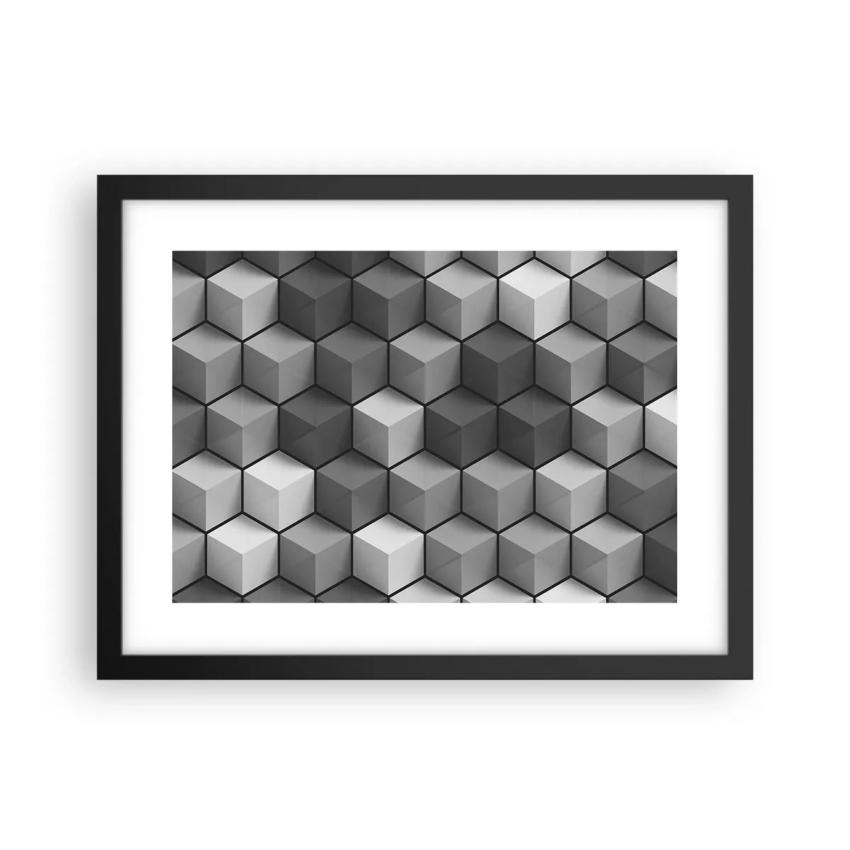 Affisch i svart ram - Kubistiskt pussel - 40x30 cm