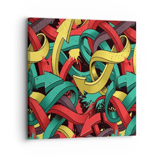 Canvastavla - Bild på duk - Vilken väg till målet? - 30x30 cm