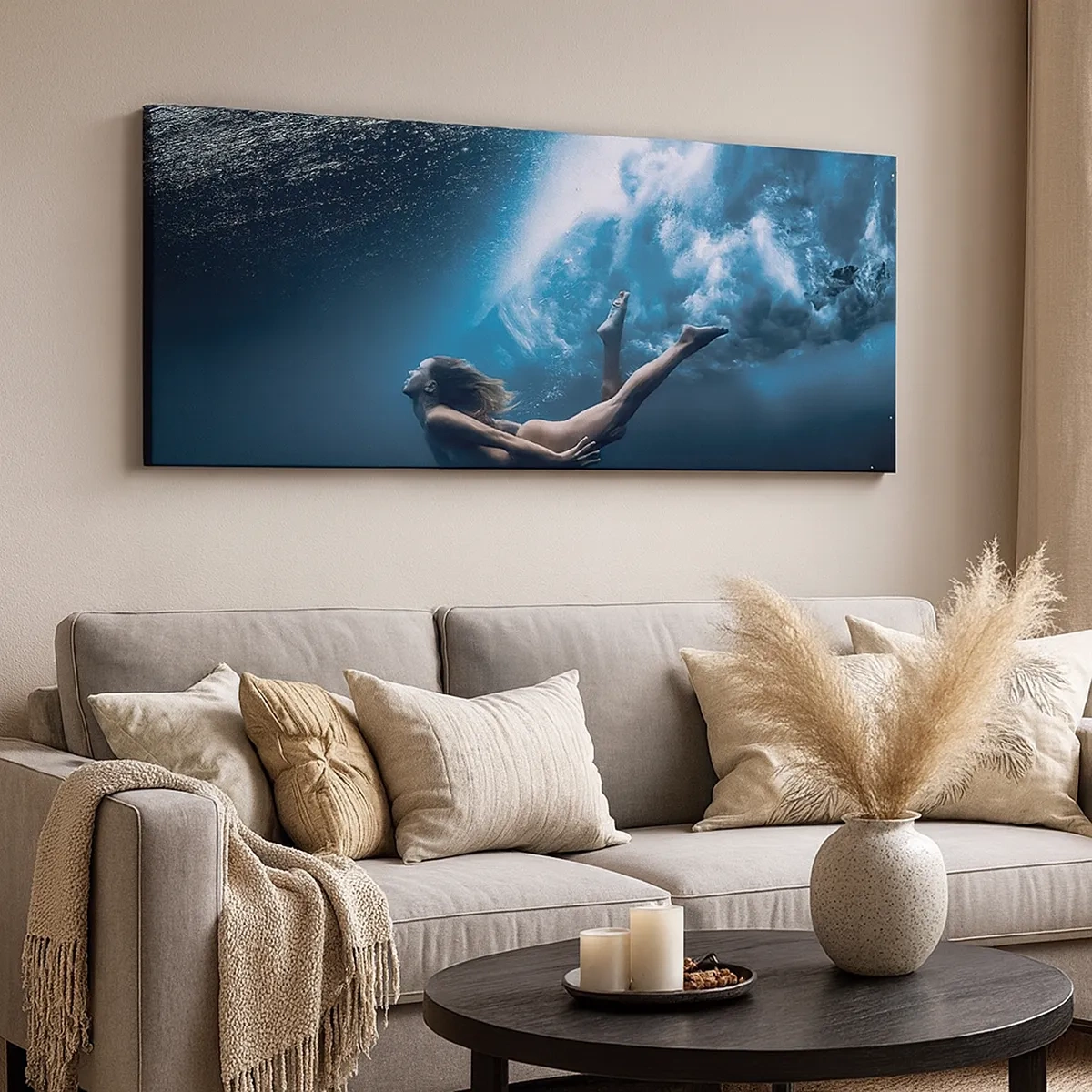 Canvastavla - Bild på duk - Modern sjöjungfru - 30x30 cm