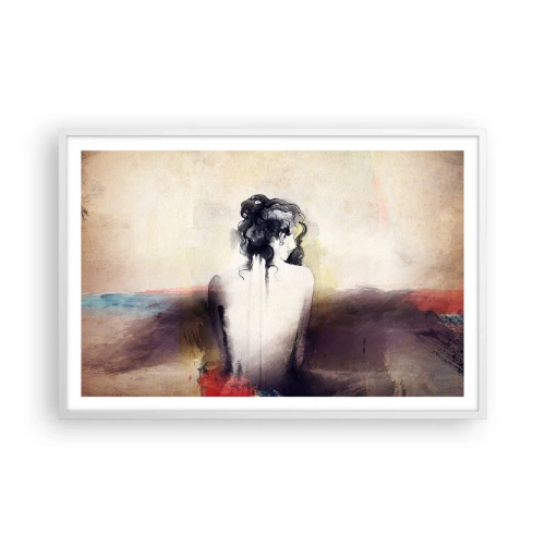 Affisch i vit ram - Moderata linjer, ovala former - 91x61 cm