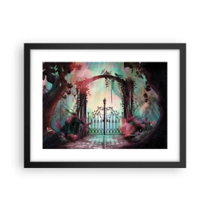 Affisch i svart ram - Hemlighetsfull trädgård - 40x30 cm