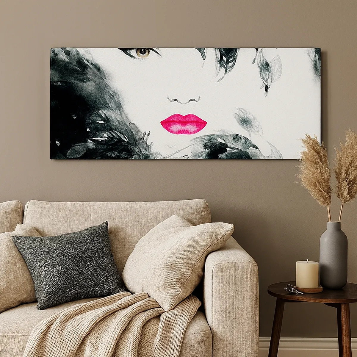 Canvastavla - Bild på duk - Observera! Femme fatale - 30x30 cm