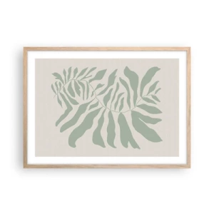 Affisch i ram av ljusek - Smaragdgrön gren - 70x50 cm