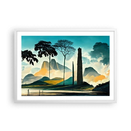 Affisch i vit ram - Fortfarande högre och högre - 70x50 cm