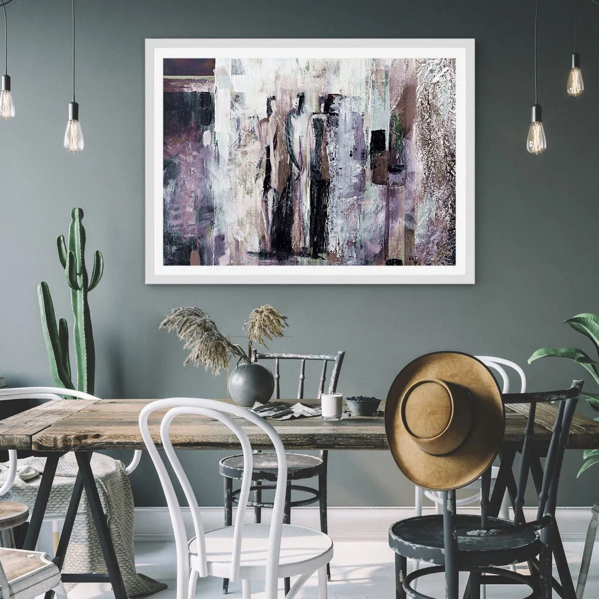 Affisch i vit ram - De mystiska tre - 91x61 cm