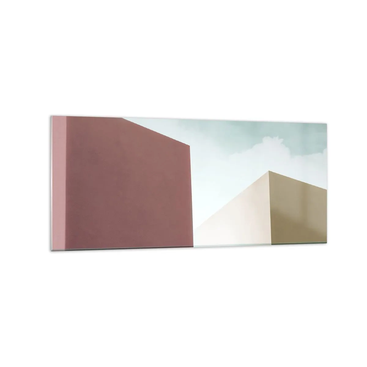 Glastavla - Bild på glas - Geometri av en solig sommar - 120x50 cm