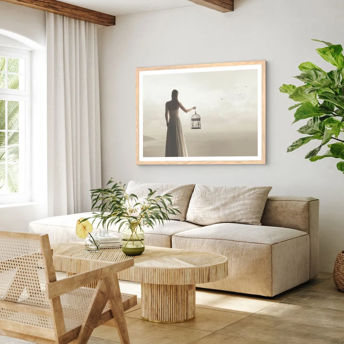 Affisch i ram av ljusek - Var fri - 50x40 cm