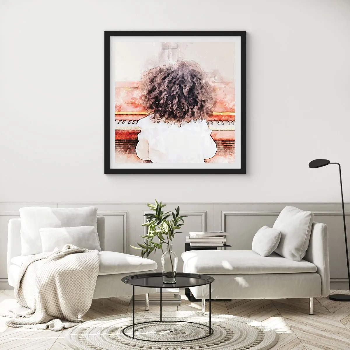 Affisch i svart ram - I en ny värld - 40x40 cm