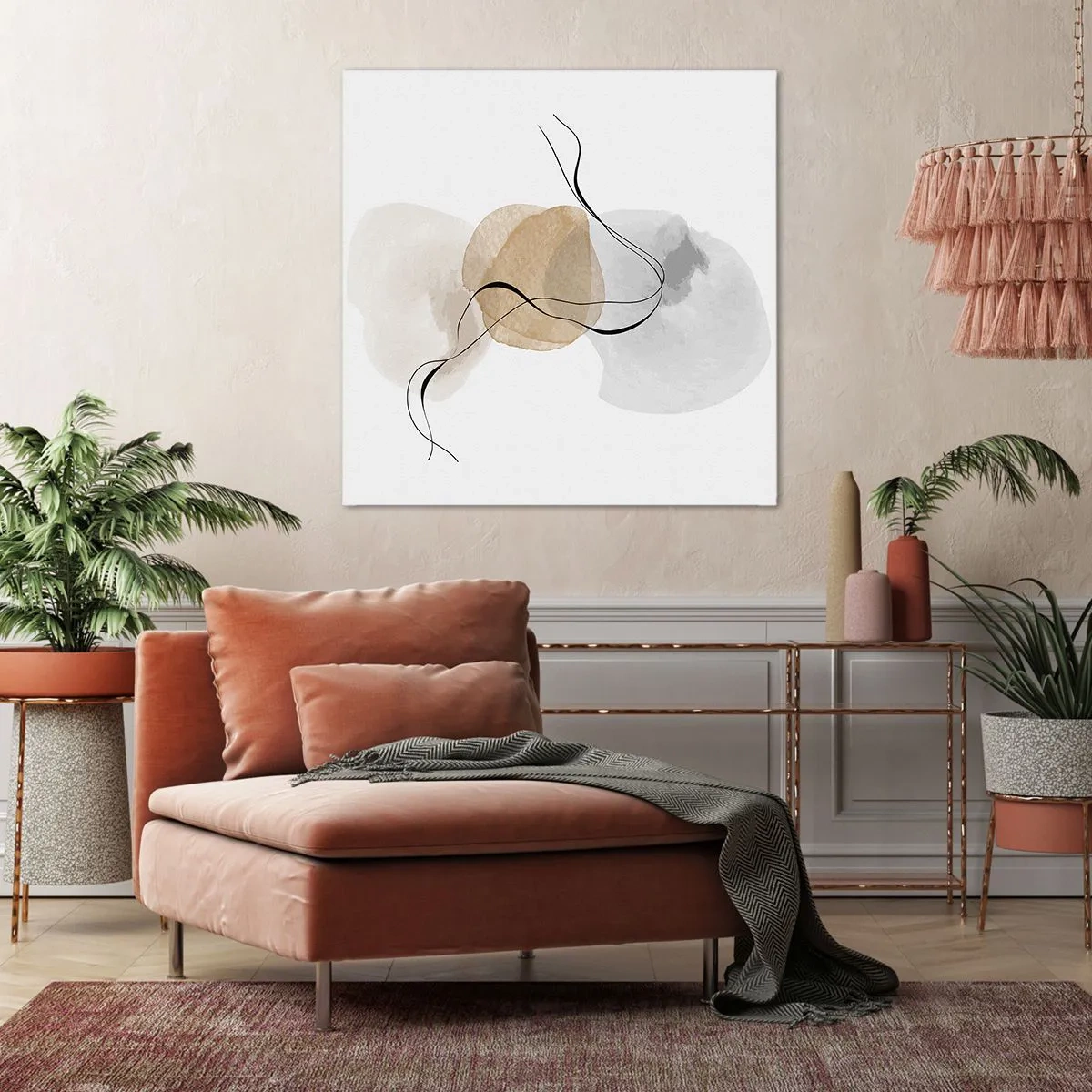 Canvastavla - Bild på duk - Luftpärlor - 70x70 cm