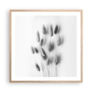Affisch i ram av ljusek - Fluffigt gräs - 60x60 cm