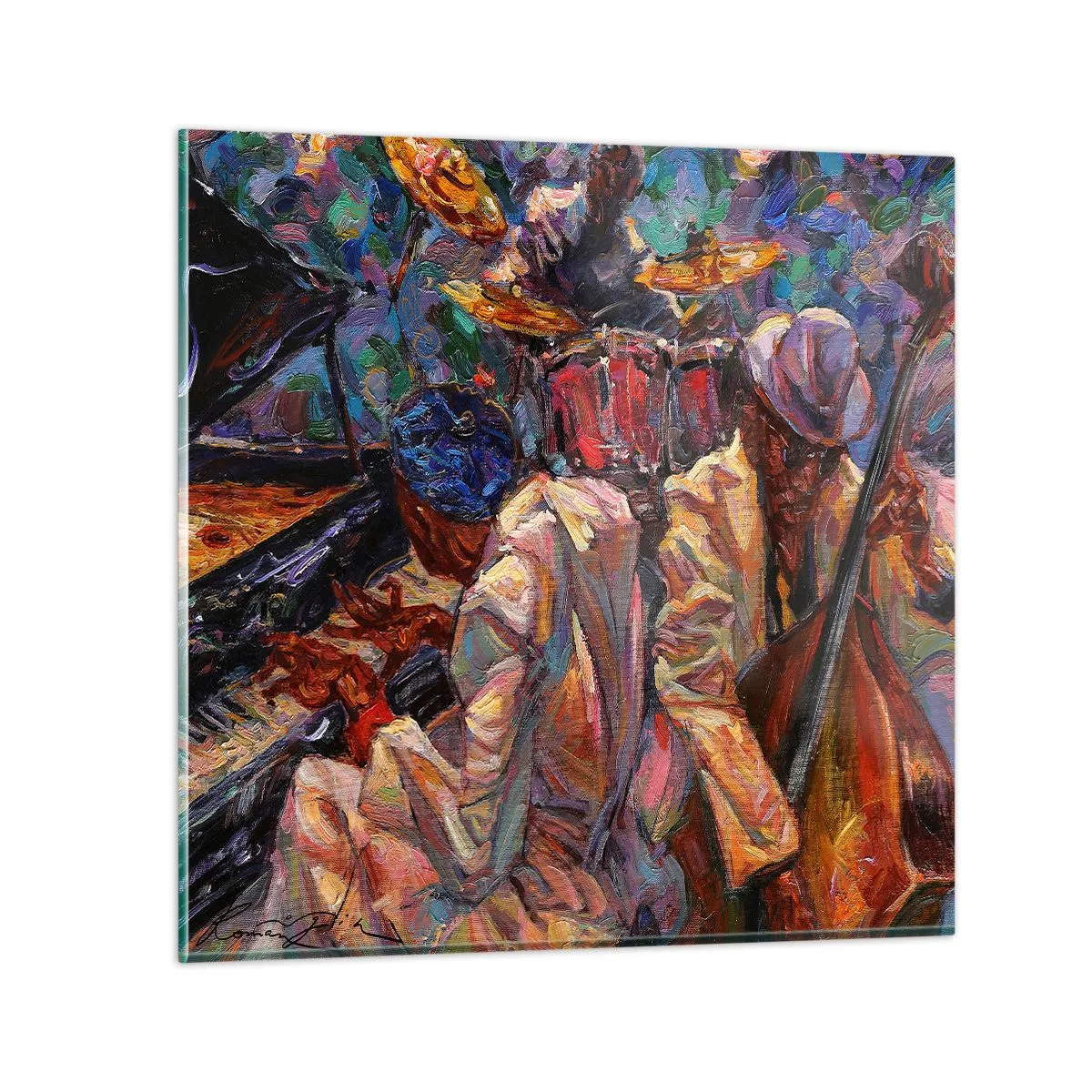 Glastavla - Bild på glas - I en rytm - 70x70 cm