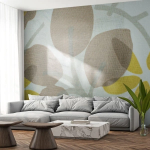 Fototapet Premium Sand - Komposition i solskenet - Boho, Blommor, Minimalism - 100x70 cm