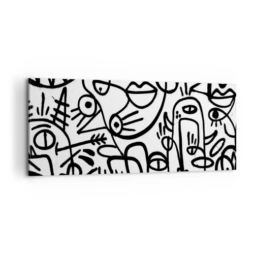 Canvastavla - Bild på duk - Ansikten och hägringar - 100x40 cm