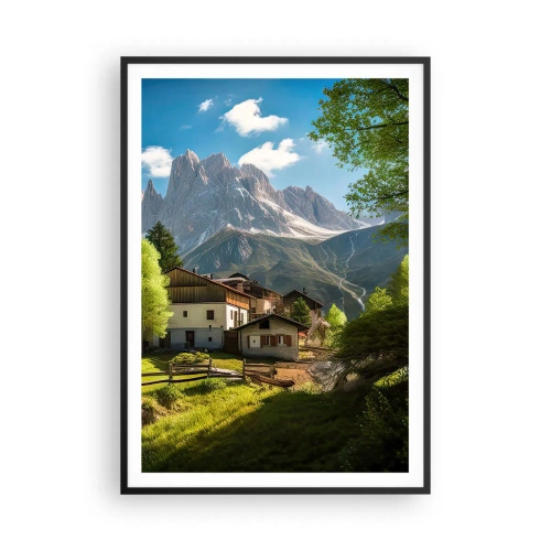 Affisch i svart ram - Alpin idyll - 70x100 cm