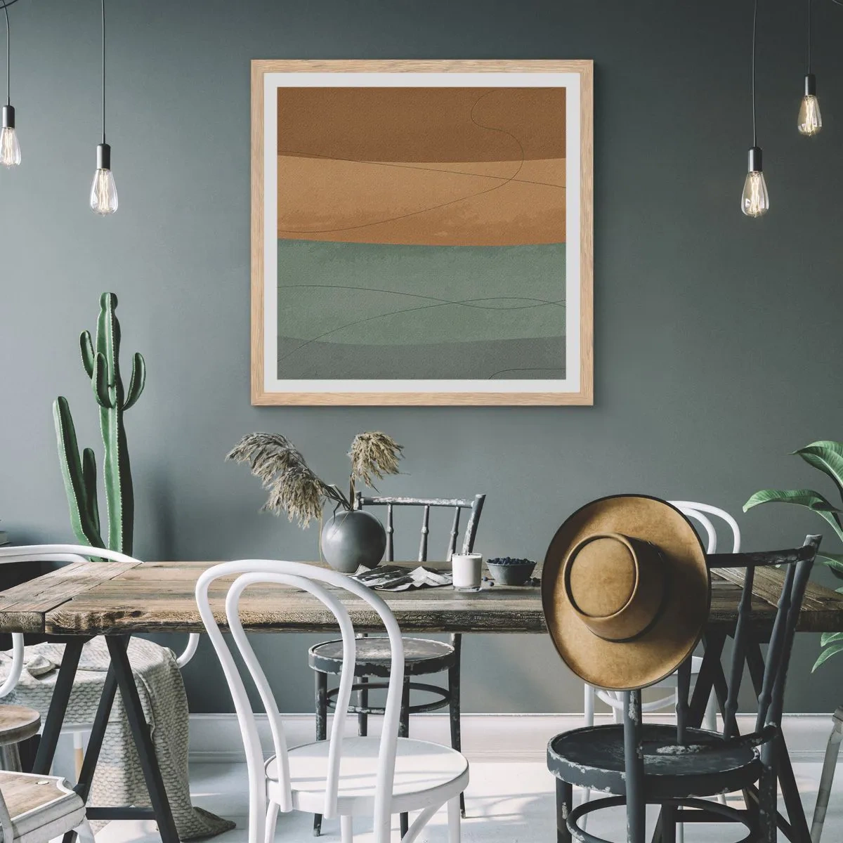 Affisch i ram av ljusek - Horisontell komposition - 60x60 cm