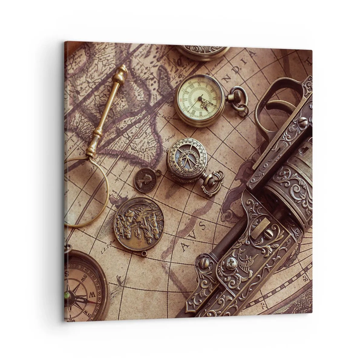 Canvastavla - Bild på duk - Äventyret kallar - 50x50 cm