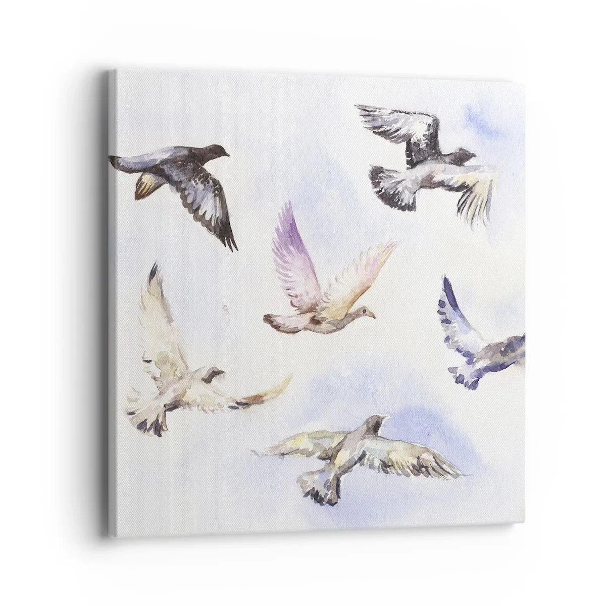 Canvastavla - Bild på duk - Frihet i grått och blått - 40x40 cm