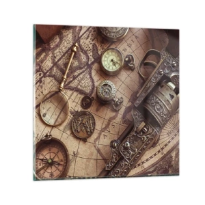 Glastavla - Bild på glas - Äventyret kallar - 30x30 cm