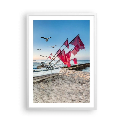 Affisch i vit ram - Välförtjänt vila - 50x70 cm