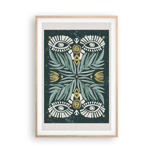 Affisch i ram av ljusek - Som ett folkligt mönster - 61x91 cm