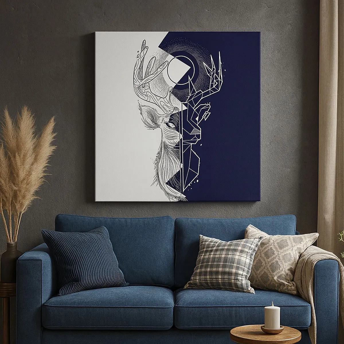 Canvastavla - Bild på duk - Motsatsernas kamp och gemenskap - 30x30 cm