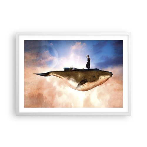 Affisch i vit ram - Överrealistisk resa - 70x50 cm