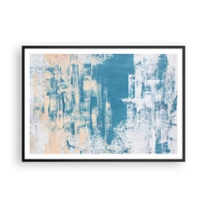 Affisch i svart ram - Genom istapp - 100x70 cm