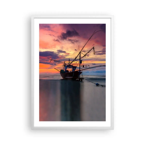 Affisch i vit ram - Exotisk kväll - 50x70 cm