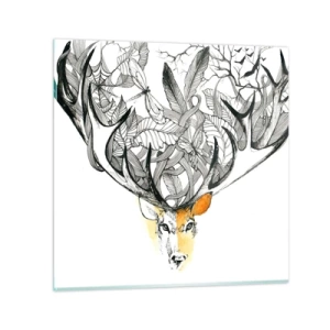 Glastavla - Bild på glas - Ymnighetshorn - 40x40 cm