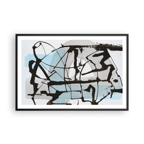 Affisch i svart ram - Blått trots allt - 91x61 cm