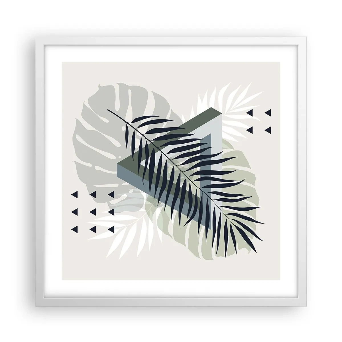 Affisch i vit ram - Natur och geometri – två ordningar? - 50x50 cm