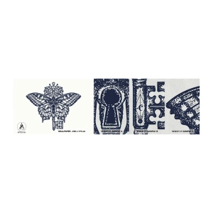 Provbit av fototapet Premium Sand - Hjärtats alla hemligheter - Abstraktion, Fjäril, Nyckel - 100x30 cm