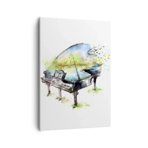 Canvastavla - Bild på duk - Förtrollad i musiken - 50x70 cm