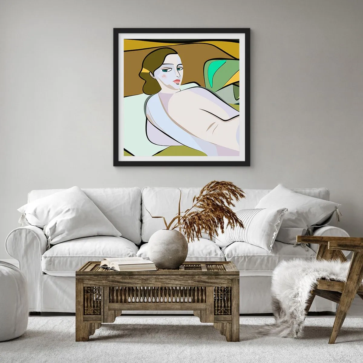 Affisch i svart ram - Intim porträtt - 60x60 cm