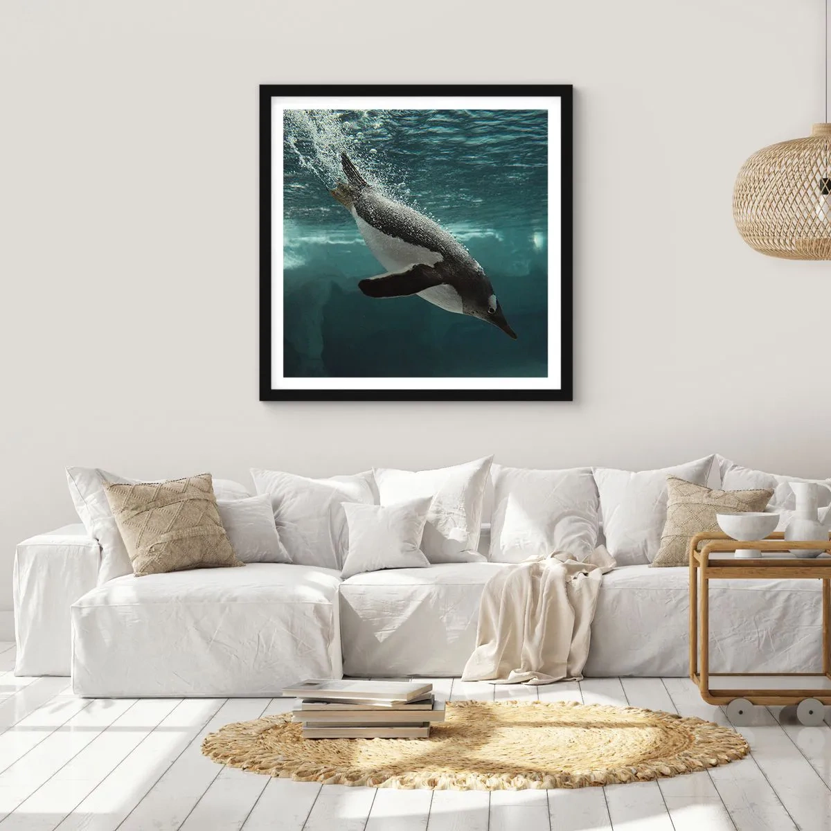 Affisch i svart ram - Välkommen till min värld - 60x60 cm