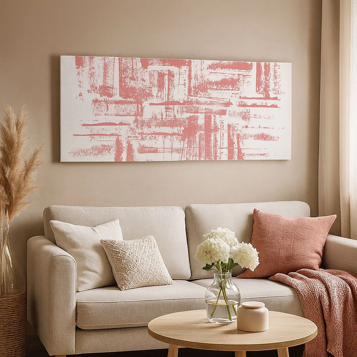 Canvastavla - Bild på duk - Röd stad - 100x40 cm