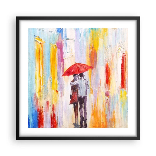 Affisch i svart ram - Må det fortsätta regna - 50x50 cm