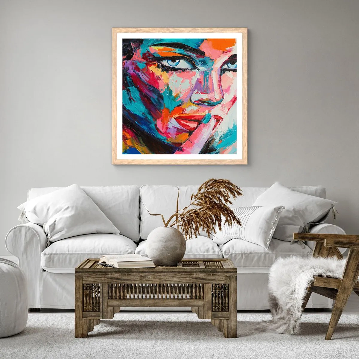 Affisch i ram av ljusek - Vår första hemlighet - 60x60 cm