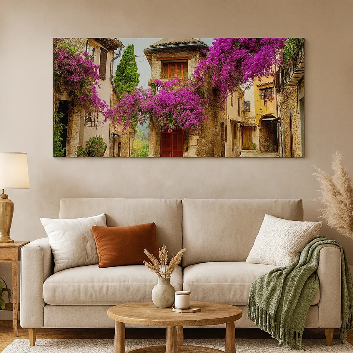 Canvastavla - Bild på duk - Under blommig baldakin - 30x30 cm