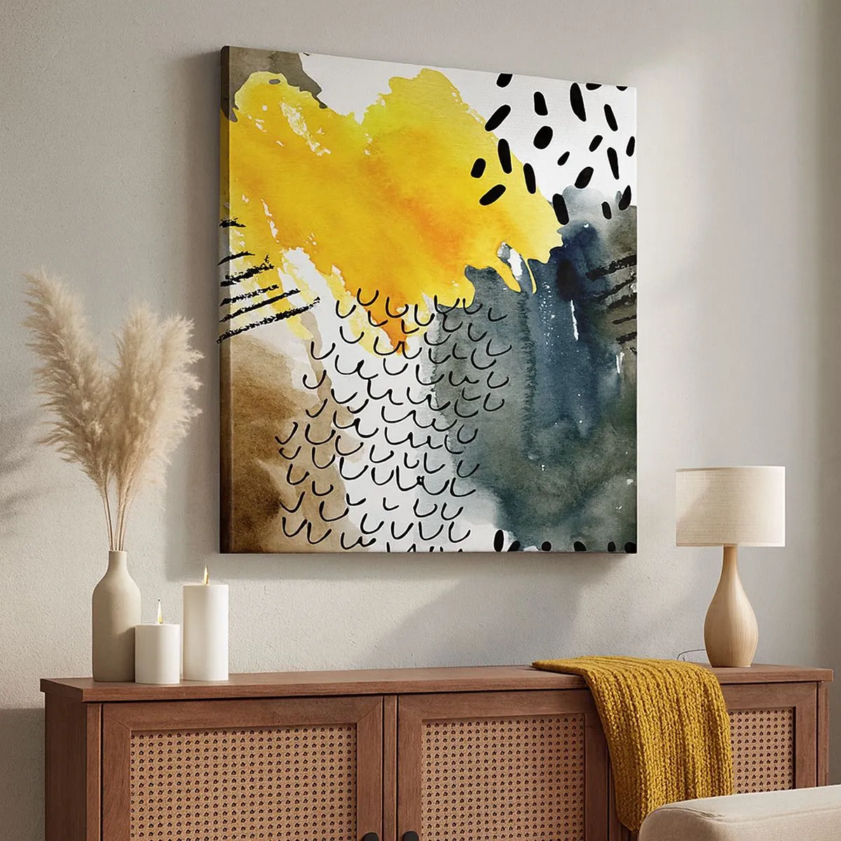 Canvastavla - Bild på duk - Elementens möte - 30x30 cm