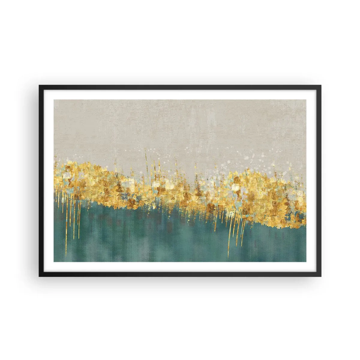 Affisch i svart ram - Den gyllene gränsen - 91x61 cm