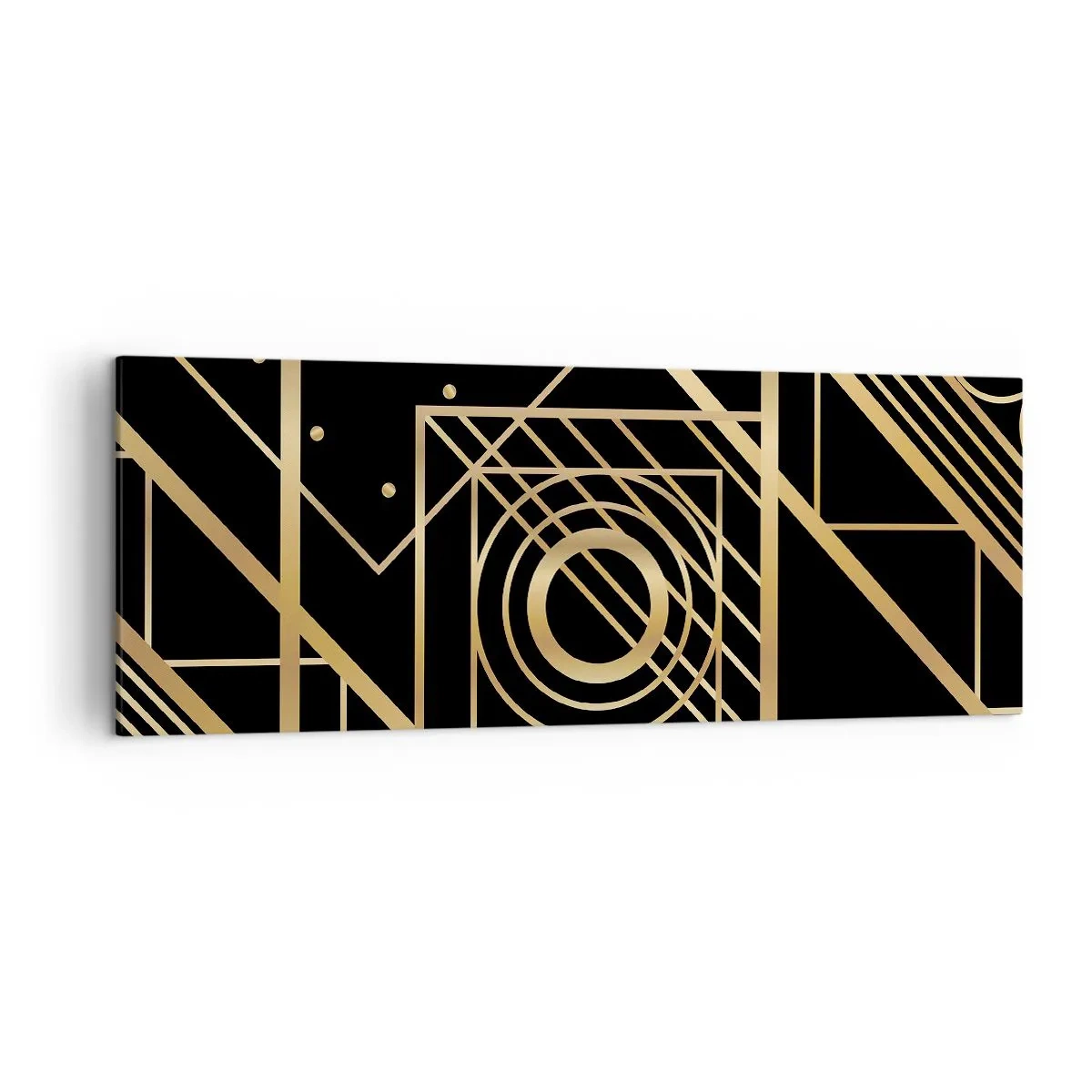 Canvastavla - Bild på duk - Gyllene geometri - 140x50 cm
