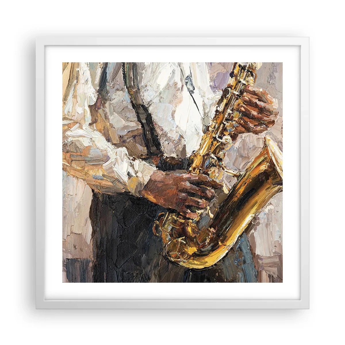 Affisch i vit ram - Dags för solo - 50x50 cm