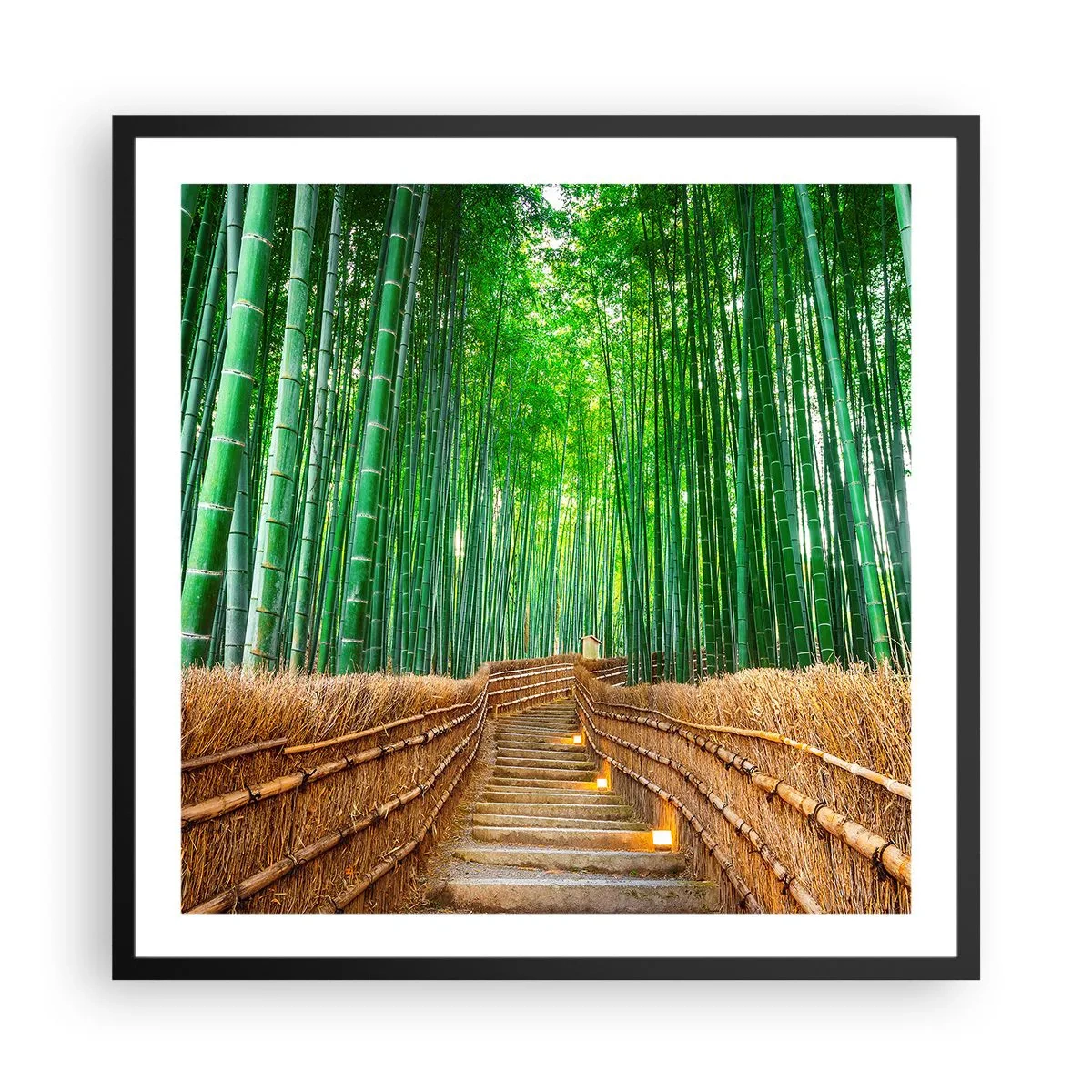 Affisch i svart ram - Asiatiska kulturens essäns - 60x60 cm