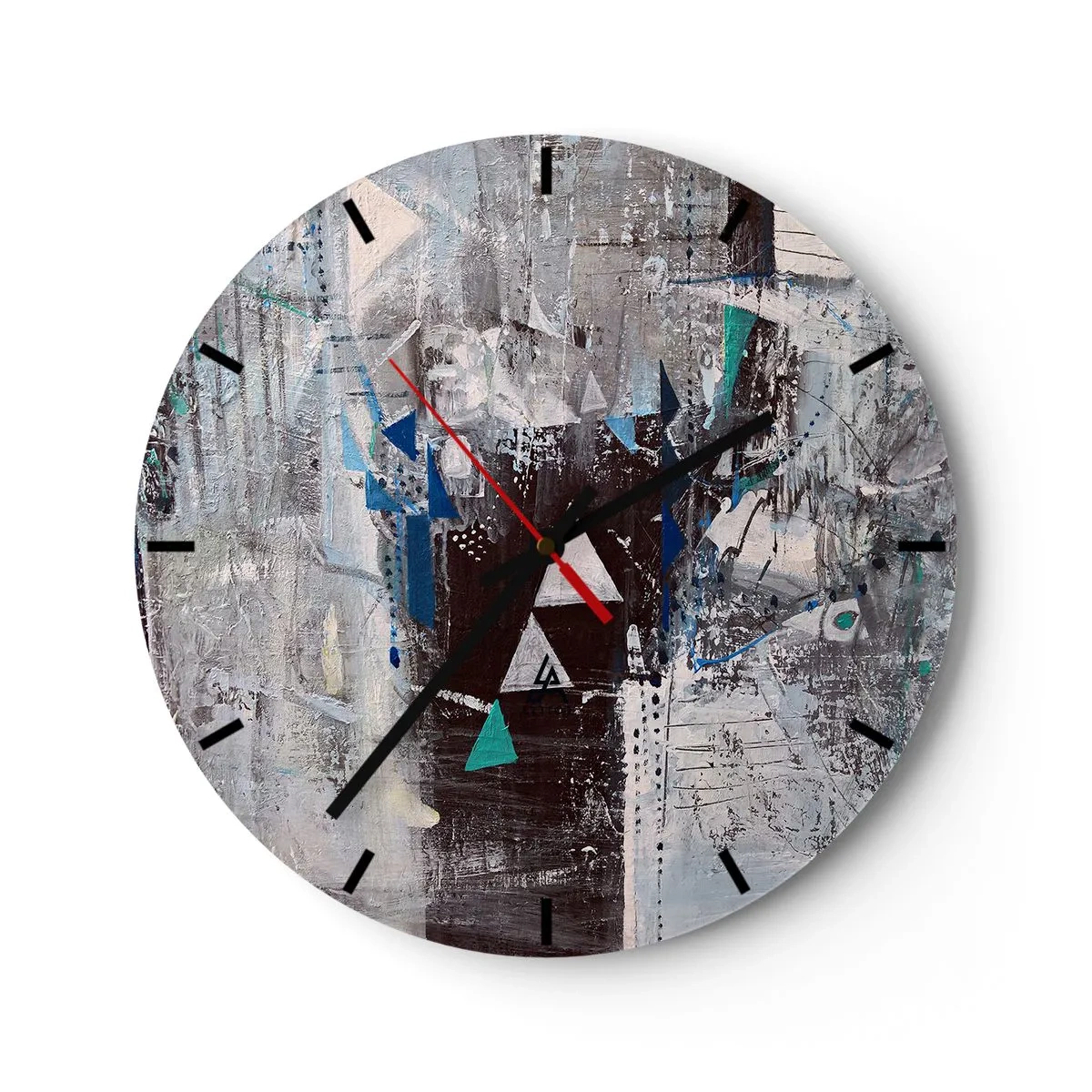 Väggklocka - Klocka på glas - Trianglarnas överordnade ordning - 40x40 cm